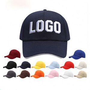 Wholesale Custom Gorras Customised Embroidery Solid Color Plain Sandwich Brim Baseball Caps Custom Hats - Product Image 1
