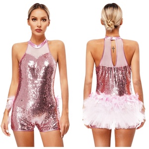 Trajes de baile para mujer, Mono de leotardo con falda de tul para <span class=keywords><strong>Jazz</strong></span>, clase de baile latino, ejercicio Gimnástico, Club nocturno, Festival de Carnavales - Product Image 3