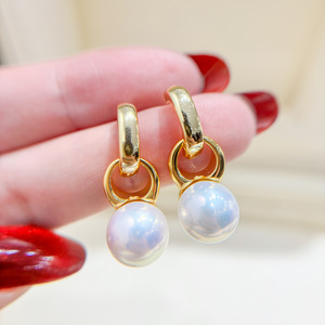 Bijoux en argent S925 à faire soi-même, boucles d'oreilles avec perles plates de 10 à 12 mm, plateau vide et clous d'oreille, accessoires de mode plaqués, taille artisanale 22177 - Product Image 1