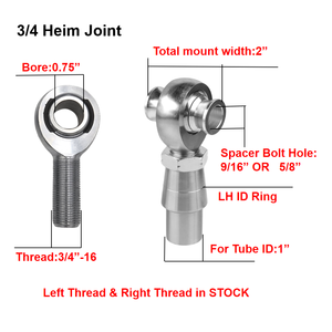 Robuste Chromoly Rod Embouts Roulements 3/4 Filetage Heim Joint Kits 5/8 7/8 1-1/4 - Product Image 4