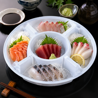 Transparante PET Party Trays met 5 compartimenten, wegwerp plastic schalen voor fruit, sushi, snacks, catering, groothandel, op maat gemaakt