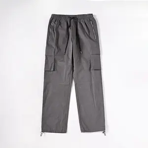 OEM personalizado elástico Cinch Multi bolsillos Streetwear holgado trabajo Cargo pantalones para los hombres