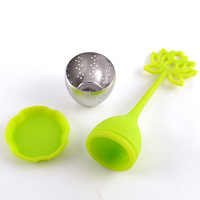Filtre à thé en treillis métallique en acier inoxydable de qualité alimentaire en silicone Lotus
