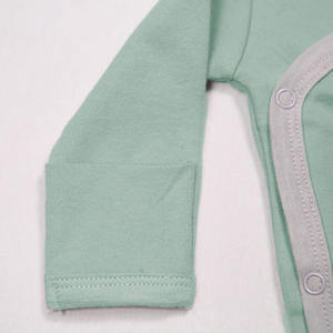 Vente en gros de combinaisons <span class=keywords><strong>kimono</strong></span> à manches longues en coton pour bébés garçons et filles, unisexe, pour nouveau-nés, avec fermeture latérale pour l'été, avec mitaines intégrées - Product Image 4