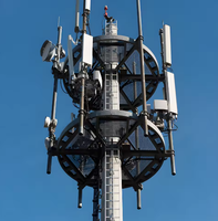 定制设计热镀锌Q355B钢制单柱塔5G基站通信单柱塔，使用寿命50年