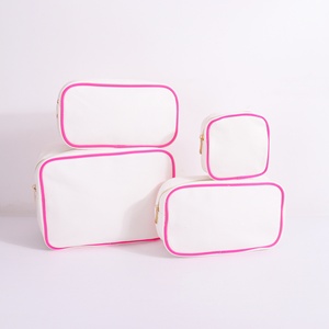 Stock Monogrammed <b>Toiletry</b> Bag with Nylon Piping Custom Travel <b>Storage</b> Bag Bridesmaid Gifts Large Blank Makeup Bags Engrabable - Product Image 3