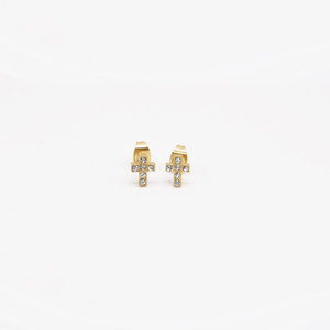 แฟชั่น <span class=keywords><strong>Huashan</strong></span> ชุบทองสแตนเลสผู้หญิงต่างหูเพทายข้ามชายแดนเรียบง่ายเครื่องประดับน่ารัก - Product Image 6