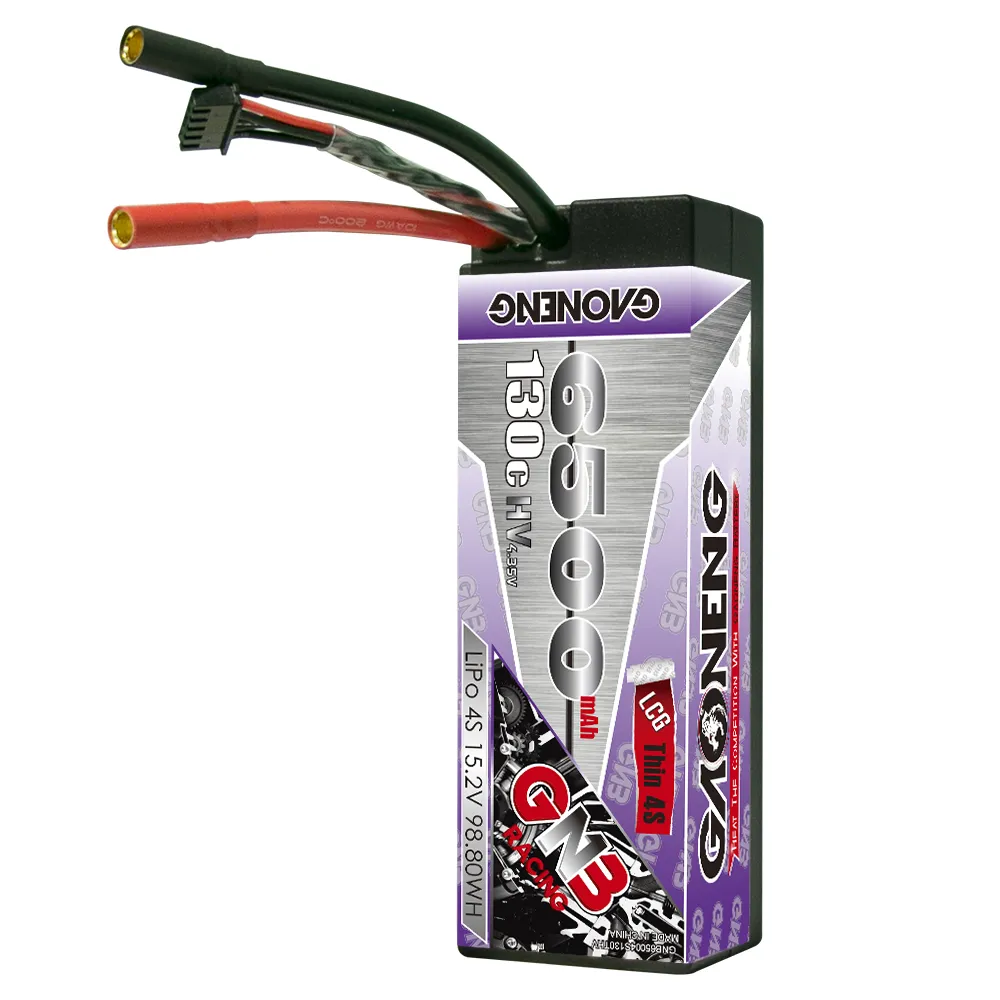 GNB GAONENG 6500MAH 4S 4S1P 15.2V 130C LiPo Battery LCG Thin 4S RC car with 5mm bullet connector