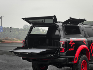 Mejor Tapa Rígida Ligera de Acero 4x4 <span class=keywords><strong>para</strong></span> Pickup con <span class=keywords><strong>Ventanas</strong></span>, Cubierta de Caja de Carga, Tapa de Camioneta <span class=keywords><strong>para</strong></span> Ranger T9 - Product Image 1