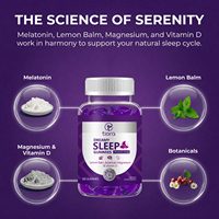Complément alimentaire en gommes pour le sommeil, sans sucre, naturel, végétalien, avec 5 mg de mélatonine, du magnésium et de la vitamine D, en marque privée personnalisée, pour les fournisseurs Amazon