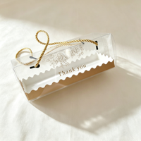 Boîte à gâteau transparente personnalisable IMEE, boîte cadeau portable avec poignée en corde dorée, parfaite pour l'emballage de pâtisseries et de desserts