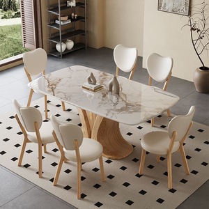 <span class=keywords><strong>Juego</strong></span> <span class=keywords><strong>de</strong></span> Mesa y <span class=keywords><strong>Sillas</strong></span> <span class=keywords><strong>de</strong></span> <span class=keywords><strong>Comedor</strong></span> Rectangulares Modernos <span class=keywords><strong>de</strong></span> Lujo, <span class=keywords><strong>de</strong></span> Mármol y Madera Maciza, para 4 o <span class=keywords><strong>6</strong></span> Personas, Diseño Elegante y Vintage para <span class=keywords><strong>Comedor</strong></span> o Cocina - Product Image 2
