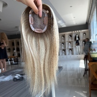 Prêt à expédier : Topper de cheveux humains Remy européens 100 % de haute qualité, base mono 3x4'', pour femmes, solution pour cheveux clairsemés