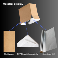 Caja de Cartón Rígido con Revestimiento de Papel Kraft y Aluminio, Laminación Mate, Grabado en Relieve, Cajas de Envío Aisladas para Alimentos como Sushi