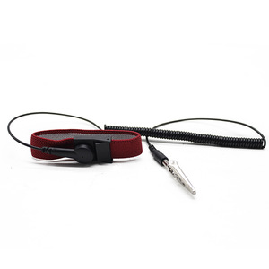 Maroon Anti Static Wrist Strap With <b>Rope</b> L Size Polyester Material For Electrical Safety And Cleanroom Use - Product Image 1
