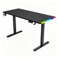 Escritorio Eléctrico Inteligente para Juegos, Mesa de Computadora Ajustable en Altura con Iluminación RGB en los Bordes