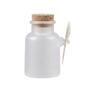 <b>Empty</b> Cosmetic Packaging Big Capacity 100ml 200ml 300ml Round Body Scrub Matte Plastic Bath Salt Bottle With Cork Lid Spoon - Product Image 1