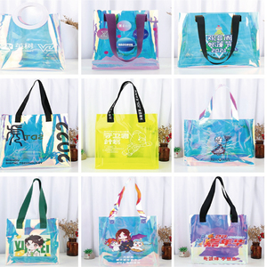 Custom Size and logo Waterproof Pvc Color clear Transparent Women Lady Pvc Handbag Promotional Shopping <strong>Beachbag</strong> - Product Image 4