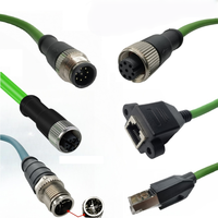 Conector M12 Personalizado con Código X y D a Conector RJ45 de 4 y 8 Pines, Cable Profinet EtherCAT, Arnés de Cables Blindado