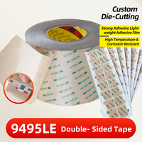 Ruban adhésif double face 3M 9495LE en PET transparent 0,17 mm, acrylique thermofusible, résistant aux hautes températures pour composants électroniques, découpé sur mesure