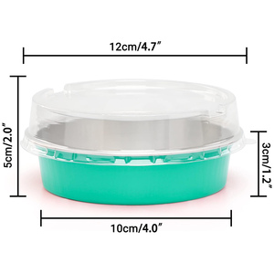 150ml/200ml/250ml PP Aluminum <b>Foil</b> Cupcake Pans with Plastic Lid Microwavable Eco-Friendly Food Grade Round/Square <b>Containers</b> - Product Image 2