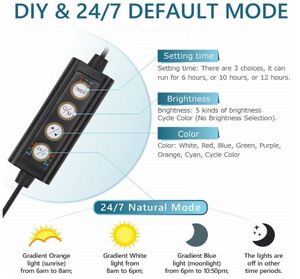 <span class=keywords><strong>Hygger</strong></span> คลิปบนไฟตู้ปลาไฟ LED, 14W พระอาทิตย์ขึ้น-Daylight-Moonlight ตู้ปลา 7 สีสําหรับ LIVE ปลูกถัง - Product Image 2