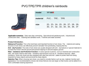 TPE in thiết kế trẻ em cao su không thấm nước Guốc wellingtons săn bắn ngoài trời gardners bằng Cháo tuyết thời tiết Chelsea PVC mưa khởi động - Product Image 6