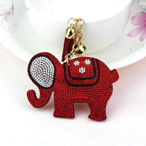 Promosyon kristal Rhinestone fil hayvan Charm kolye anahtarlık Metal zincir yüzük çanta asılı dekorasyon - Product Image 4