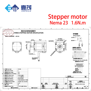 <span class=keywords><strong>Moteur</strong></span> <span class=keywords><strong>pas</strong></span> <span class=keywords><strong>à</strong></span> <span class=keywords><strong>pas</strong></span> NEMA 23 57 mm 2 phases <span class=keywords><strong>à</strong></span> <span class=keywords><strong>couple</strong></span> élevé 1,8 N.m, <span class=keywords><strong>moteur</strong></span> hybride pour routeur CNC et imprimante 3D - Product Image 3