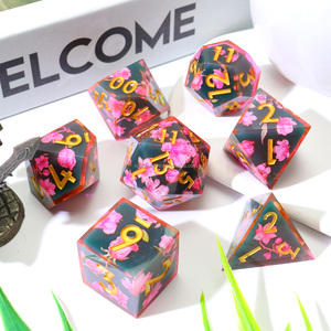 Resina poliédrica Dice, Primavera Flor Temático Handmade Resina DND Set para Dungeons and Dragons Role Playing Games-L5 - Product Image 2