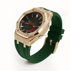Haute qualité 316L acier inoxydable lunette bracelet en caoutchouc boucle ardillon Mod Kit pour GA-2100 <span class=keywords><strong>GA2110</strong></span> montres de GA-B2100 qualité - Product Image 6