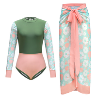 TW 2024 nouveau maillot de bain couleur unie impression couture à manches longues surf costume Sexy dos nu maillot de bain