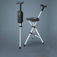 Canne électrique légère pliable pliante à trois jambes canne pour personnes âgées avec tabouret de siège