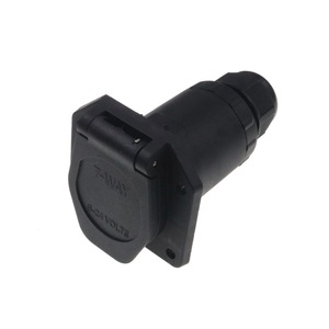 7 Pin Waterproof Trailer Socket 6-24 Volts RV Electrical Connector Black <b>Plug</b> <b>Adapter</b> - Product Image 2