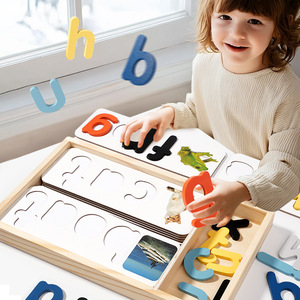 Gioco di Ortografia in Legno per Bambini (4-6 Anni) Alfabeto Inglese Educazione Precoce Puzzle Cognitivo Giocattolo Educativo - Product Image 2