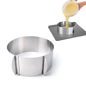 Moule à gâteau rond ajustable de 6-12 pouces, outils en acier inoxydable, cuisson