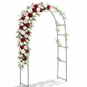 Arche de jardin en métal noir 140x38x240 cm, pergola décorative d'extérieur pour plantes grimpantes - Product Image 1