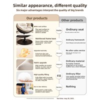 Fauteuil Coque d'Œuf Rotatif pour la Maison, Relevable, Amovible, Lavable, Canapé Moderne, Fauteuil Inclinable Individuel pour Balcon