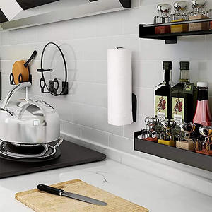 <span class=keywords><strong>Portarotolo</strong></span> da Cucina in Acciaio Inox a Doppio Uso per Carta Assorbente e <span class=keywords><strong>Pellicola</strong></span> Trasparente, Senza Foratura, con Portapentole in Metallo - Product Image 3