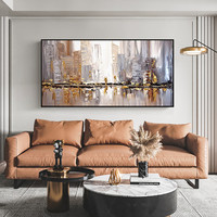 100% fait à la main ville vue toile grandes images décor moderne encadré art abstrait travail mur peinture à l'huile