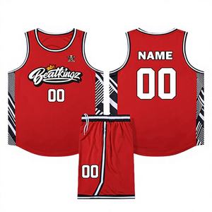 ชุดบาสเก็ตบอลแบบมีโลโก้และหมายเลขตามสั่ง สำหรับผู้ชาย ผู้หญิง ทีมแข่งขัน ระบายอากาศ แห้งเร็ว - Product Image 1