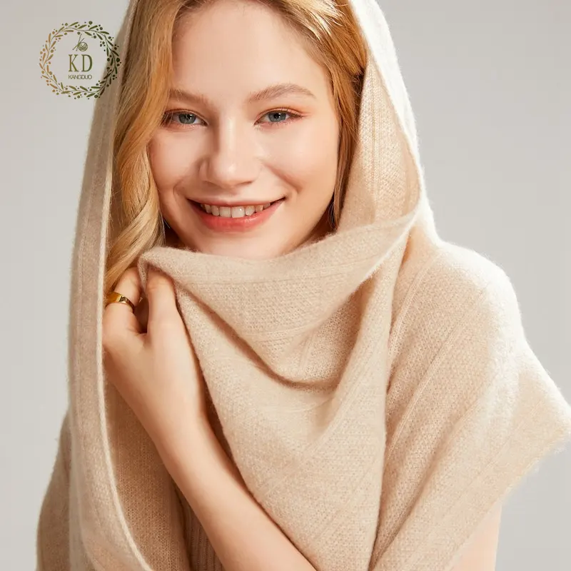 KD personalizado de lujo grueso Poncho chal tejido Pashmina manta invierno bufandas lisas señoras bufandas de lana mujeres
