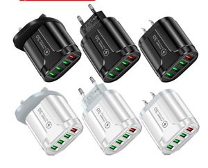 อะแดปเตอร์ชาร์จเร็วแบบติดผนัง 4 พอร์ต USB คุณภาพสูง พร้อมอะแดปเตอร์ชาร์จโทรศัพท์แบบเร็ว สำหรับใช้กับเดสก์ท็อป - Product Image 1