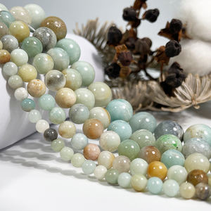 Venta al por mayor <span class=keywords><strong>6mm</strong></span> 8mm 10mm cuentas de piedra natural piedra preciosa redonda suelta multicolor amazonita cuentas para collares Fabricación de pulseras - Product Image 1
