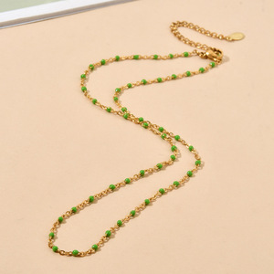 สร้อยคอลูกปัดเคลือบสีทอง18K แบบโบฮีเมียนสีสันสดใสเครื่องประดับ DIY กันน้ำ - Product Image 5