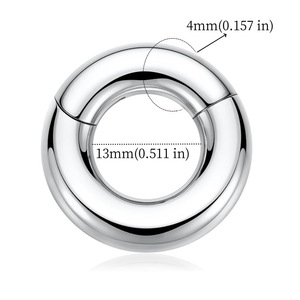 Stainless Steel Closed Nose <b>Ring</b> <b>Large</b> Size Simple Geometric Body Piercing Jewelry Daily Wear Universal <b>Ring</b> - Product Image 2