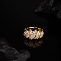 2026 Heavy Twisted Rope Full <b>Diamond</b> S925 Sterling Silver Paved Moissanite Two Tone Closed Luxury Wide Band Ladies <b>Ring</b> - Product Image 6