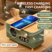 Haut-parleur Bluetooth multifonctionnel, chargeur de téléphone sans fil avec écran, réveil numérique et diffuseur d'arômes, décoration de bureau créative