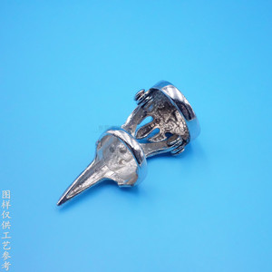Anillo de aleación de zinc con forma geométrica de calavera, accesorios de disfraz unisex, color Guhei JZ20221111 - Product Image 2