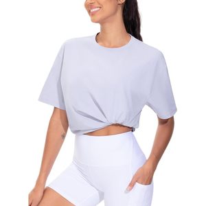 FOXA Camiseta extragrande para mujer, manga corta, cuello redondo, holgada, de secado rápido, para entrenamiento, informal, básica, de verano - Product Image 4